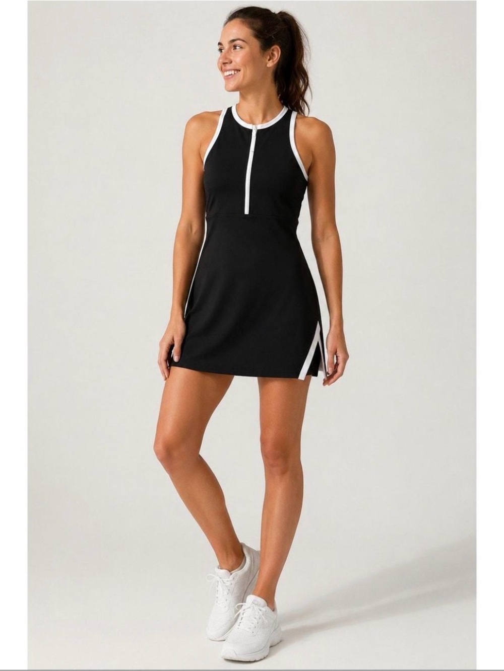 Sage Collective - Black Athletic Tennis Dress with White Trim